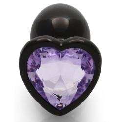 Ouch! Bijou anal Heart Gem S 6 x 2.6cm Noir-Violet
